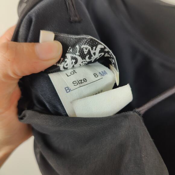 Vintage Y2K Betsey & Adam‎ Gown Womens 8 Black Velvet Mesh Tie Back Cami Straps - Picture 9 of 10